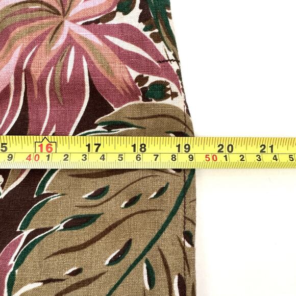 Madewell Goldie Mini Dress in 100% Linen Dark Coffee Tropical Print - Picture 8 of 11